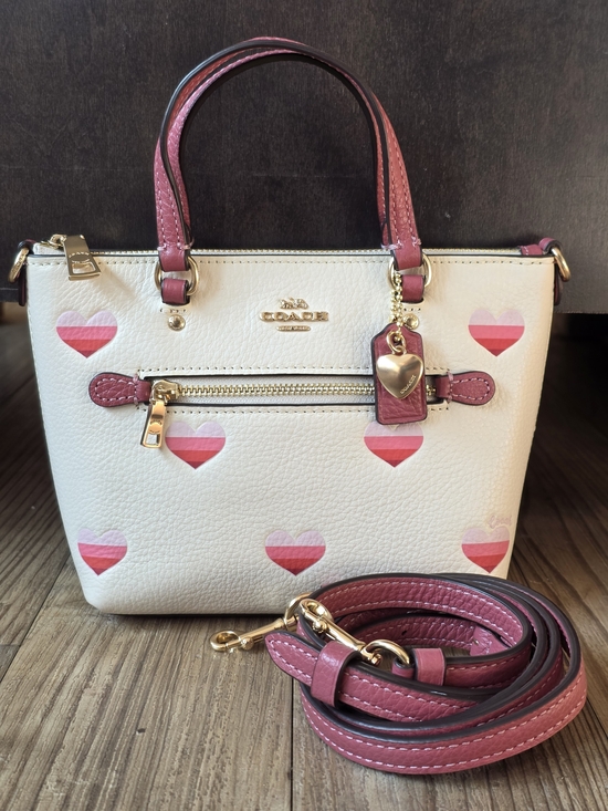 Coach Handbags - Coach Mini Gallery Crossbody with Stripe Heart Print